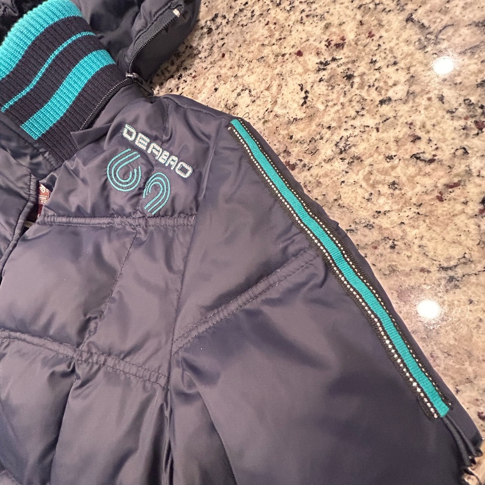 Shanghai Snow Leopard Down Co Chinese Navy Down Filled‎ Puffer Coat with Teal - Picture 7 of 8